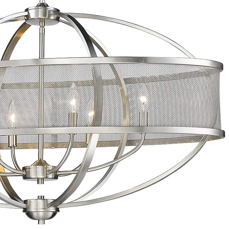 Image 3 Golden Lighting Colson 36 1/4" Pewter Modern Oval Shade Chandelier more views