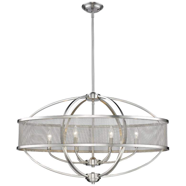 Image 4 Golden Lighting Colson 36 1/4" Pewter Modern Oval Shade Chandelier more views