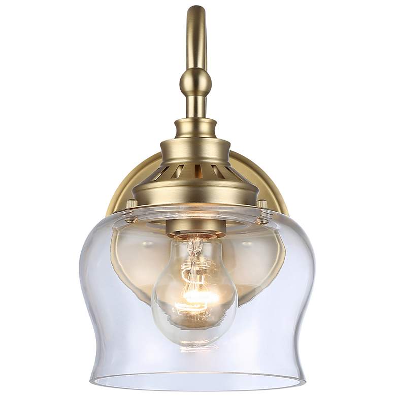 Image 1 Golden Lighting Daphne 10" Champagne Bronze Clear Glass Wall Sconce