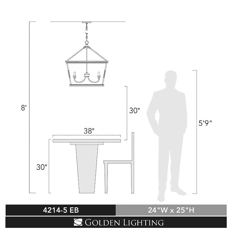 Image 7 Golden Lighting Davenport 24" Wide 5-Light Etruscan Bronze Pendant more views