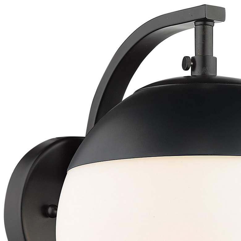 Image 2 Golden Lighting Dixon 7 3/4" Matte Black Opal Glass Modern Wall Sconce more views