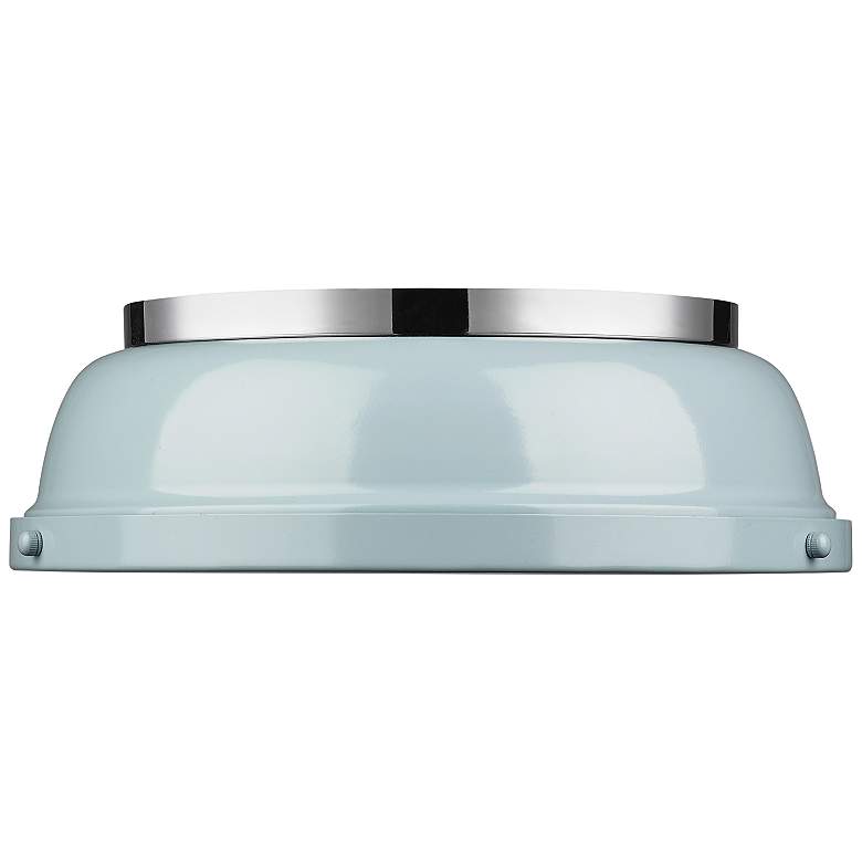 Image 1 Golden Lighting Duncan 14" Chrome and Seafoam Blue Ceiling Light