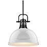 1_Golden Lighting Duncan 14" Industrial Modern White Dome Pendant Light