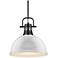 Golden Lighting Duncan 14" Industrial Modern White Dome Pendant Light