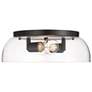 1_Golden Lighting Duncan 14" Matte Black Clear Glass Ceiling Light