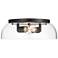 Golden Lighting Duncan 14" Matte Black Clear Glass Ceiling Light