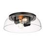 3_Golden Lighting Duncan 14" Matte Black Clear Glass Ceiling Light more views