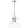 Golden Lighting Duncan 14" Wide Pewter with Matte White Pendant