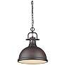 1_Golden Lighting Duncan 14" Wide Rubbed Bronze Chain Hung Pendant Light