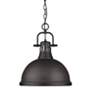 2_Golden Lighting Duncan 14" Wide Rubbed Bronze Chain Hung Pendant Light more views