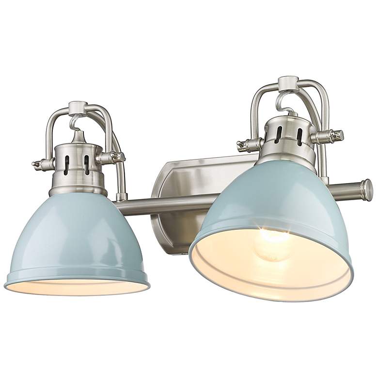 Image 4 Golden Lighting Duncan 16 1/2" Pewter and Seafoam 2-Light Bath Light more views