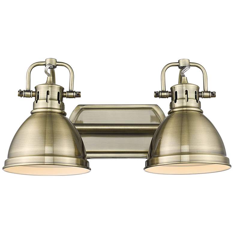 Image 2 Golden Lighting Duncan 16 1/2" Wide Aged Brass 2-Light Bath Light
