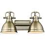 2_Golden Lighting Duncan 16 1/2" Wide Aged Brass 2-Light Bath Light