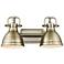 Golden Lighting Duncan 16 1/2" Wide Aged Brass 2-Light Bath Light