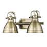 3_Golden Lighting Duncan 16 1/2" Wide Aged Brass 2-Light Bath Light more views