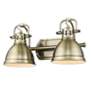 4_Golden Lighting Duncan 16 1/2" Wide Aged Brass 2-Light Bath Light more views