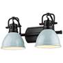 1_Golden Lighting Duncan 16 1/2" Wide Seafoam Blue 2-Light Sconce