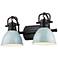 Golden Lighting Duncan 16 1/2" Wide Seafoam Blue 2-Light Sconce