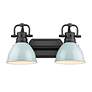 2_Golden Lighting Duncan 16 1/2" Wide Seafoam Blue 2-Light Sconce more views