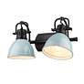 3_Golden Lighting Duncan 16 1/2" Wide Seafoam Blue 2-Light Sconce more views