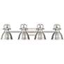 1_Golden Lighting Duncan 33 3/4" Pewter 4-Light Bath Vanity Fixture