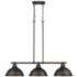 Golden Lighting Duncan 40" Wide Bronze 3-Light Linear Dome Chandelier