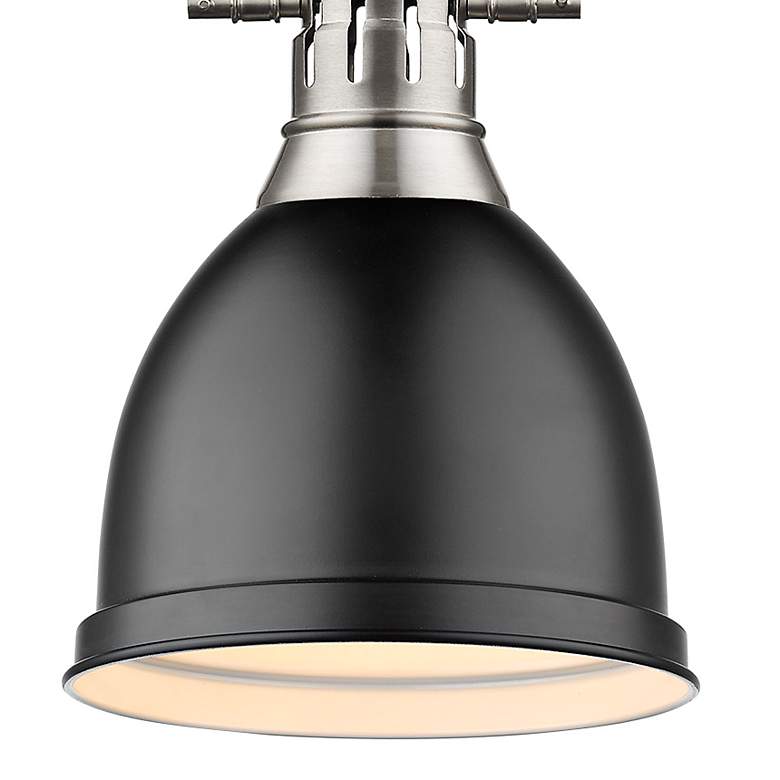 Image 3 Golden Lighting Duncan 9" Pewter Matte Black Dome Mini Pendant more views