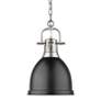 3_Golden Lighting Duncan 9" Pewter Matte Black Dome Mini Pendant more views