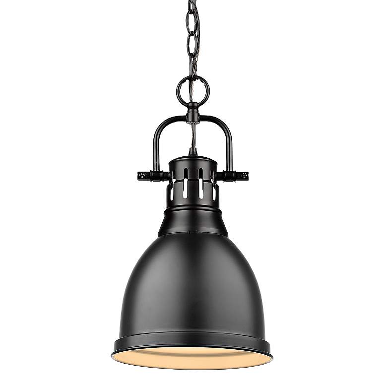 Image 1 Golden Lighting Duncan 9" Wide Matte Black Chain Hung Mini Pendant