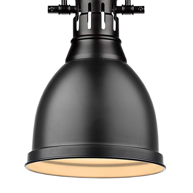 Image 2 Golden Lighting Duncan 9" Wide Matte Black Chain Hung Mini Pendant more views