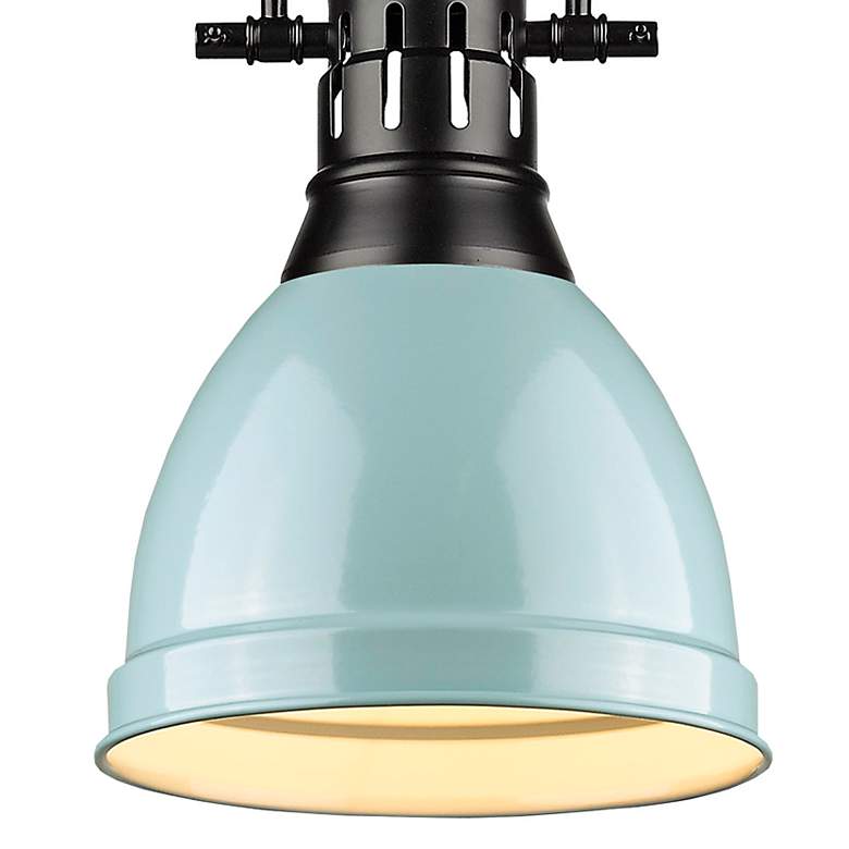 Image 2 Golden Lighting Duncan 9" Wide Matte Black Seafoam Blue Mini Pendant more views