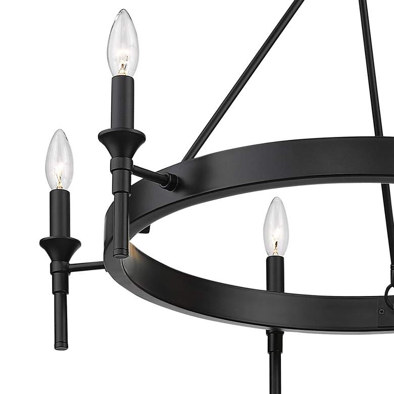 Image 3 Golden Lighting Edinburgh 27 1/4" Matte Black 6-Light Ring Chandelier more views