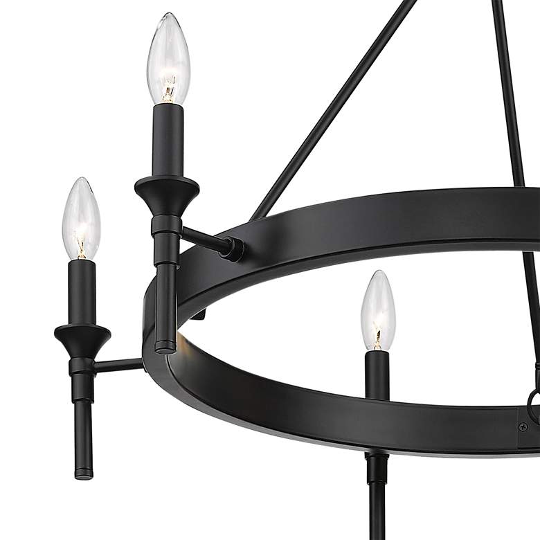 Image 3 Golden Lighting Edinburgh 27 1/4 inch Matte Black 6-Light Ring Chandelier more views