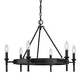 Image5 of Golden Lighting Edinburgh 27 1/4" Matte Black 6-Light Ring Chandelier more views