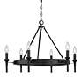 5_Golden Lighting Edinburgh 27 1/4" Matte Black 6-Light Ring Chandelier more views
