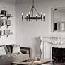 7_Golden Lighting Edinburgh 27 1/4" Matte Black 6-Light Ring Chandelier more views