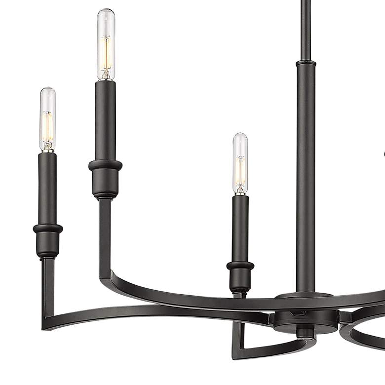 Image 3 Golden Lighting Ellyn 25" Matte Black 6-Light Candelabra Chandelier more views
