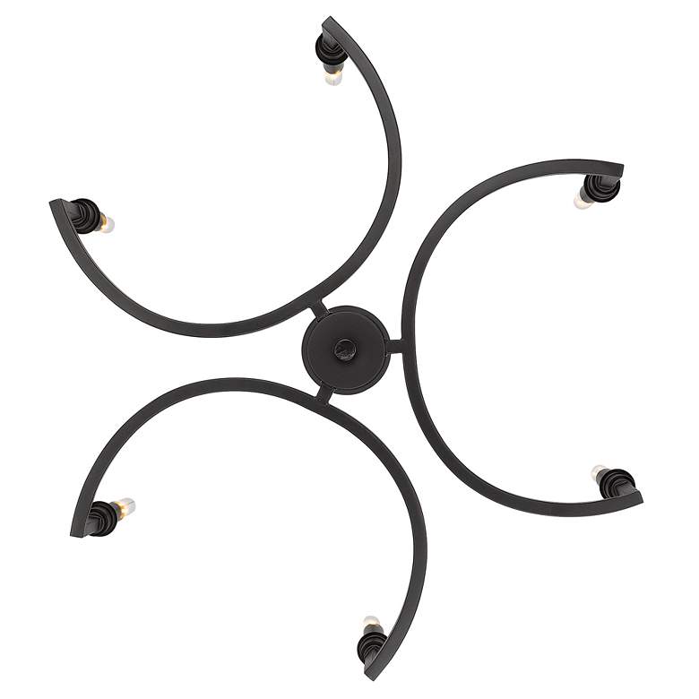 Image 4 Golden Lighting Ellyn 25" Matte Black 6-Light Candelabra Chandelier more views