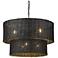 Golden Lighting Erma 22 3/8" Matte Black Wicker Drum Chandelier