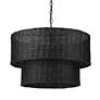 6_Golden Lighting Erma 22 3/8" Matte Black Wicker Drum Chandelier more views