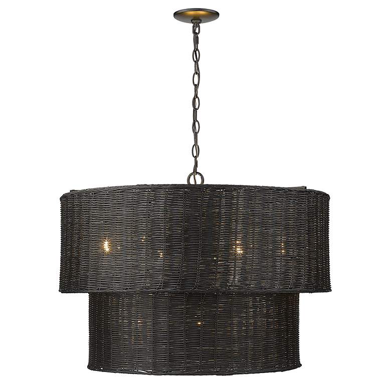 Image 3 Golden Lighting Erma 28 1/2 inch Wide Matte Black 9-Light Chandelier more views