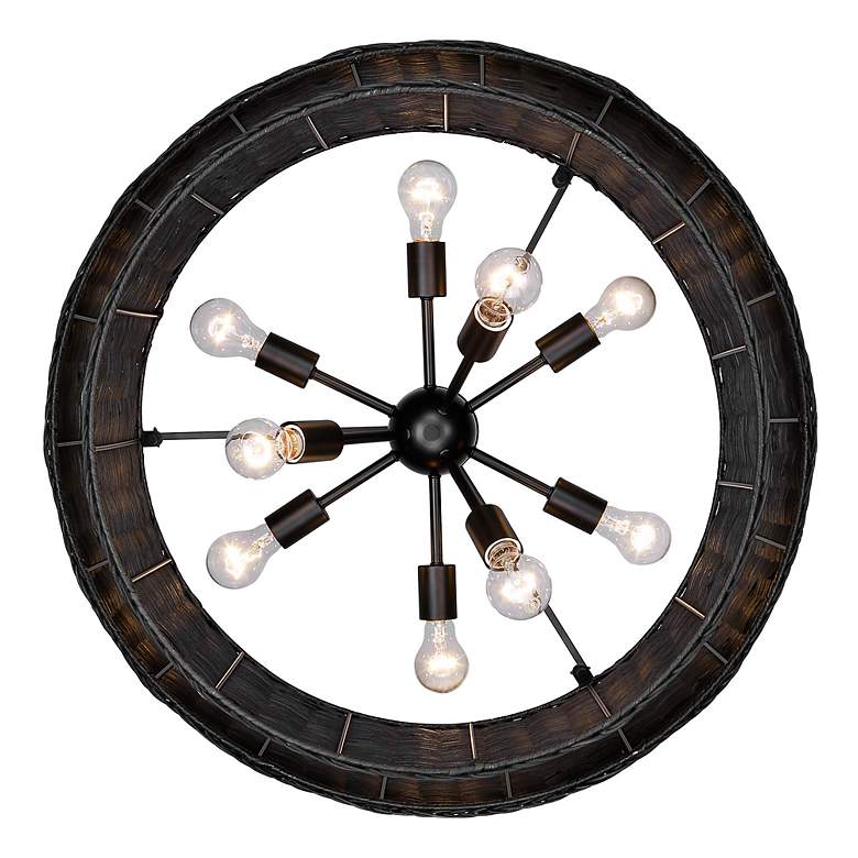 Image 6 Golden Lighting Erma 28 1/2" Wide Matte Black 9-Light Chandelier more views