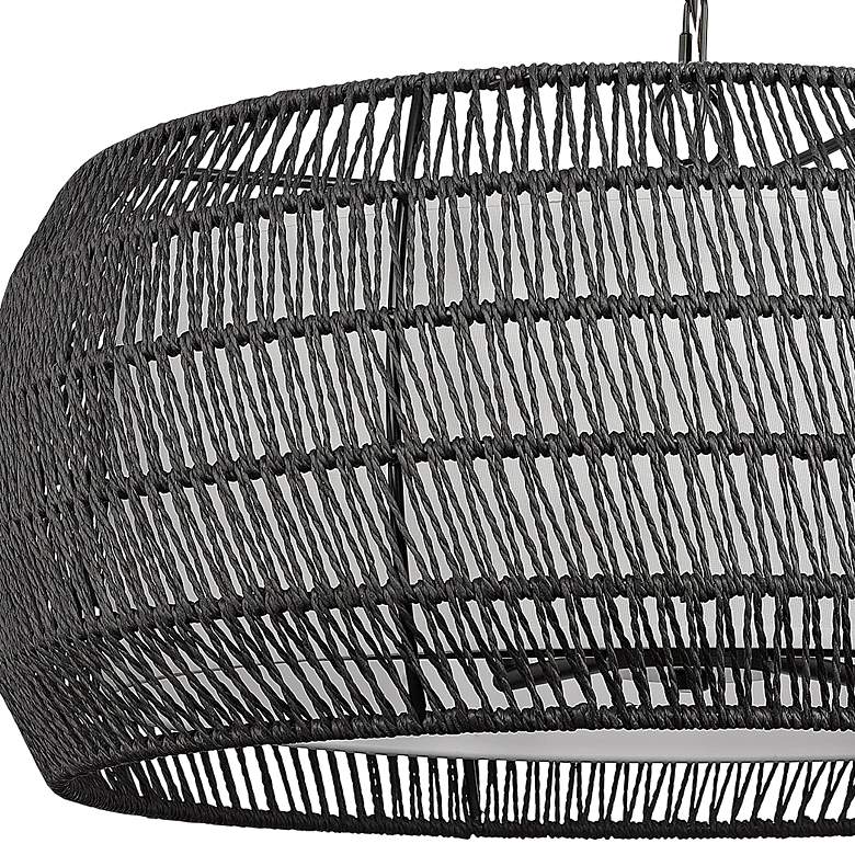 Image 2 Golden Lighting Everly 27" Double Shade Modern Black Rattan Pendant more views