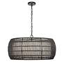 2_Golden Lighting Everly 27" Double Shade Modern Black Rattan Pendant more views