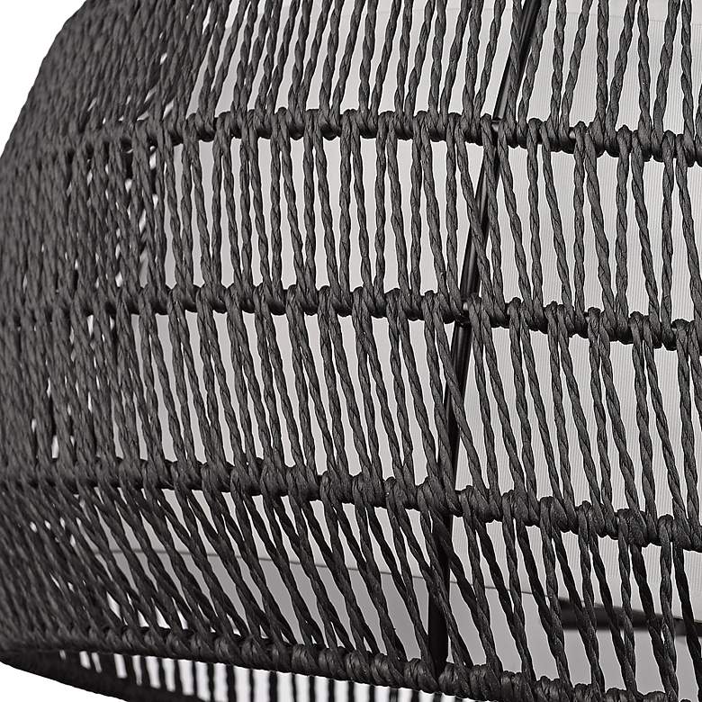 Image 3 Golden Lighting Everly 27" Double Shade Modern Black Rattan Pendant more views