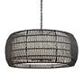 3_Golden Lighting Everly 27" Double Shade Modern Black Rattan Pendant more views