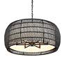 4_Golden Lighting Everly 27" Double Shade Modern Black Rattan Pendant more views