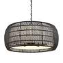 5_Golden Lighting Everly 27" Double Shade Modern Black Rattan Pendant more views