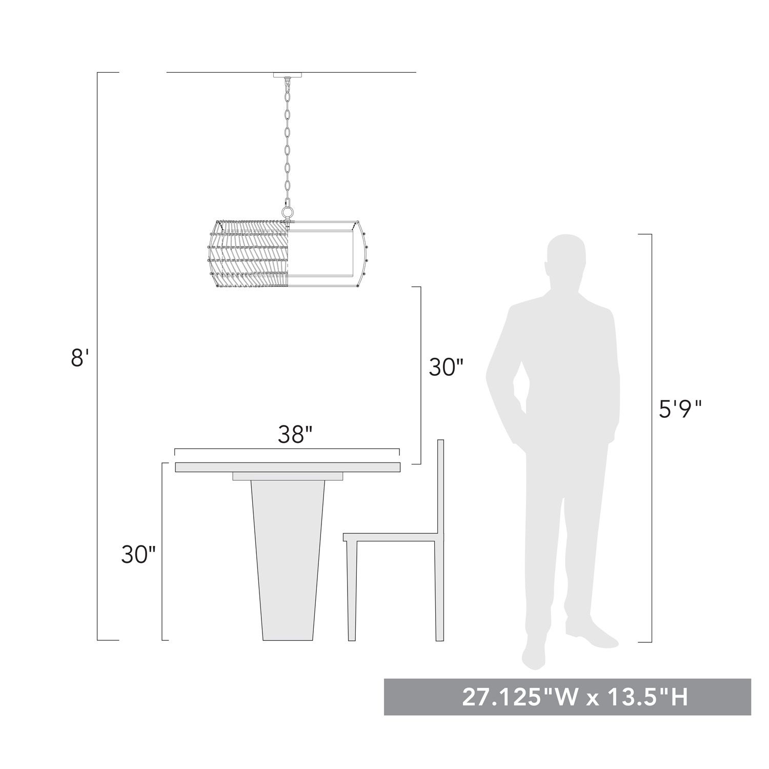 Golden Lighting Everly 27" Double Shade Modern Black Rattan Pendant