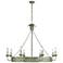 Golden Lighting Finley 42" 8-Light Vintage Sage Candelabra Chandelier